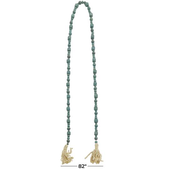 80" Geometric Wood Bead Garland with Tassels